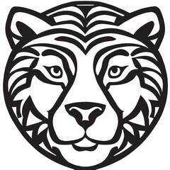 Animal head vector design black and white