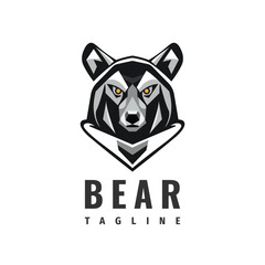 Head bear logo concept template design