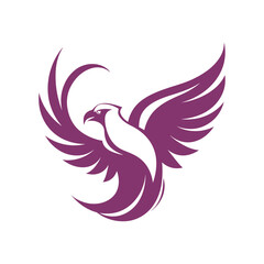 Fototapeta premium Eagle silhouette style logo or icon design, vector illustration design