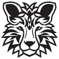 Animal head vector design black and white