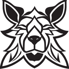 Animal head vector design black and white