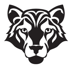 Animal head vector design black and white
