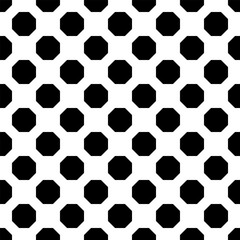 Abstract seamless pattern, minimalistic background of repeating black octagons
