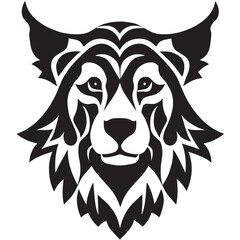 Animal head vector design black and white