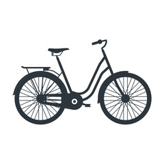 Black bicycle isolated on transparent background. PNG bicycle