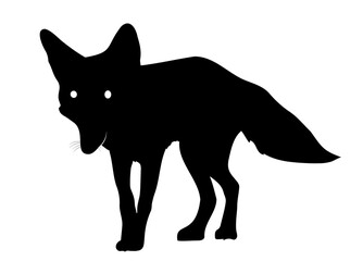 Silhouette Art Of the Fox Animal In Vector Format To Add Any Effect or Pattern Or Sticker, Projects