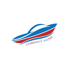 flat boat vector logo design