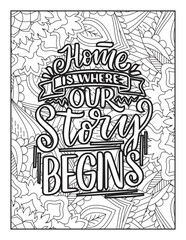 Affirmative quotes coloring page. Positive quotes. Good vibes. Coloring book for adults. Typography design. Hand drawn with inspiration word. Coloring for adult and kids. Quotes. Quotes Coloring.