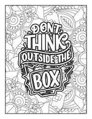 Affirmative quotes coloring page. Positive quotes. Good vibes. Coloring book for adults. Typography design. Hand drawn with inspiration word. Coloring for adult and kids. Quotes. Quotes Coloring.