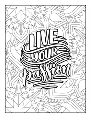 Affirmative quotes coloring page. Positive quotes. Good vibes. Coloring book for adults. Typography design. Hand drawn with inspiration word. Coloring for adult and kids. Quotes. Quotes Coloring.