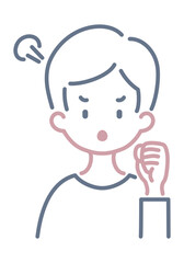  怒る男性のシンプルなイラスト