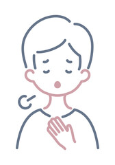 溜息をつく男性のシンプルなイラスト