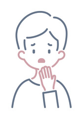 困っている男性のシンプルなイラスト