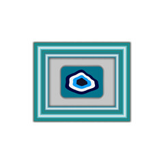 Vector Evil Eye Photo Frame on white background.