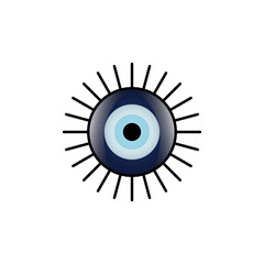 Evil eye amulet vector on white background.