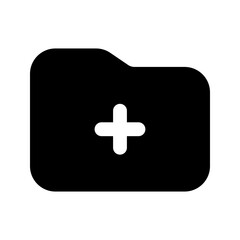 Fototapeta premium add folder glyph icon