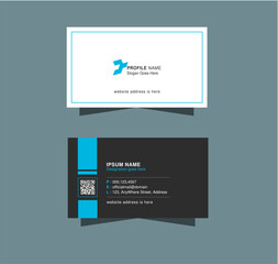 Minimal business card template. Modern corporate business card design. Simple and clean creative professional visiting card layout for company or office.