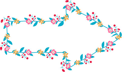 Arrow Frame flower frame wreath floral leaf borders colorful natural cute blossom love green pink decoration wedding card anniversary celebration greeting success birthday valentine Christmas new year