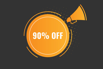 90% off discount Speech Bubble, Banner Label 90% discount 