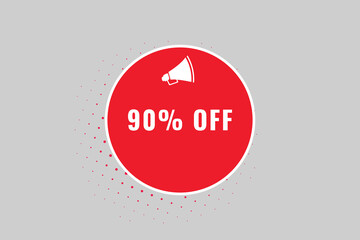 90% off discount Speech Bubble, Banner Label 90% discount 