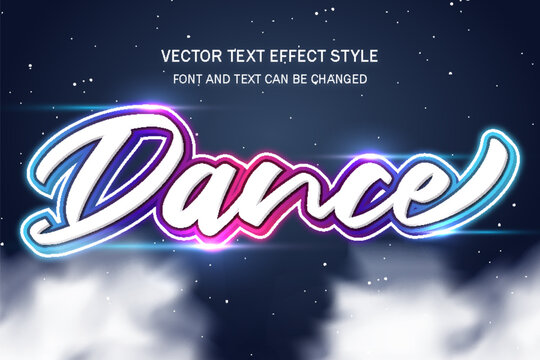 dance music party night theme typography editable text effect style template design background