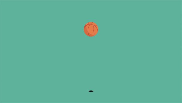 bouncing basketball on background. classic basketball in orange color. cartoon animation. animated videos