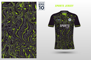T-shirt sport jersey design template with liquify pattern grunge background. Sport uniform in front view. Shirt mock up for sport club. Vector Illustration	