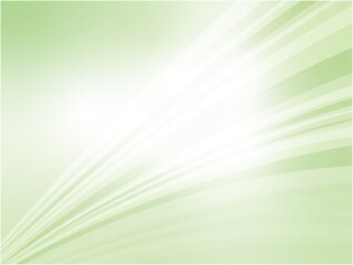光り輝く空にウェーブラインが流れるイメージのアブストラクト背景_ライトグリーン