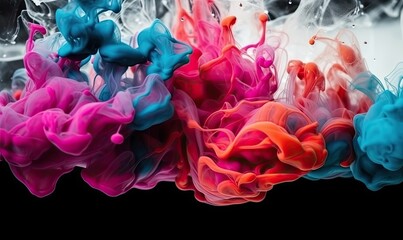 Swirls of colorful ink in water create stunning abstract art Creating using generative AI tools