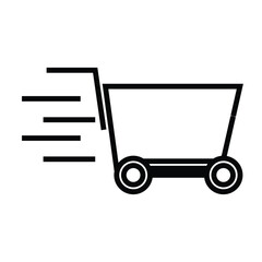 Shopping cart icon line design template isolated illustration