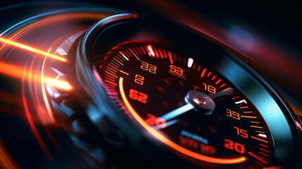 futuristic digital speedometer, generative ai