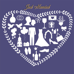 Bride and Groom Clipart Set