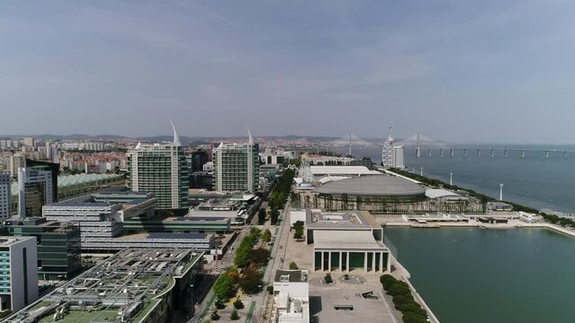 Lisbon Parque das Na&ccedil;&otilde;es Portugal Aerial View