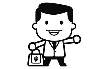 funny cartoon businessman logo