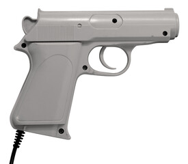 Cut out Retro TV Game toy gun. Old school gaming. Isolated.