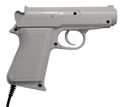 Cut out Retro TV Game toy gun. Old school gaming. Isolated.