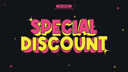 Fototapeta na wymiar Special Discount Text Effect with Retro Classic Style