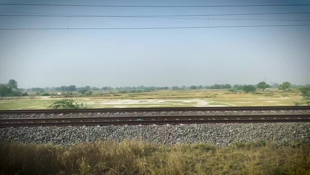 View of landscape from train window