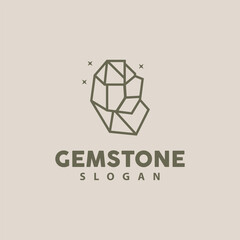 Emerald Logo, Gemstone Vector, Luxurious Premium Vintage Retro Elegant Design, Diamond Jewelry Icon, Symbol Illustration