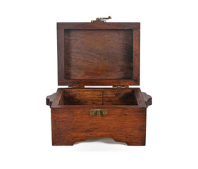 wooden box isolated on white background