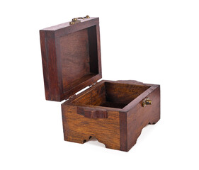 wooden box isolated on white background
