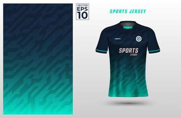 T-shirt sport jersey design template with geometric line background. Sport uniform in front view. Shirt mock up for sport club. Vector Illustration	 - obrazy, fototapety, plakaty