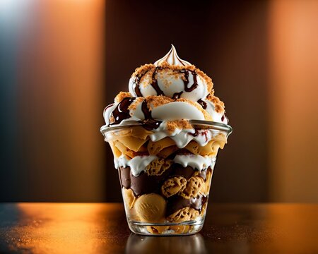 Sweet tooth Satisfaction: The Perfect Ice Cream Sundae generative ai