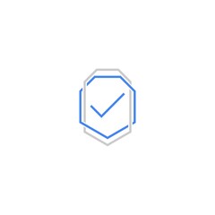 Check shield secure security antivirus verified logo icon isolated on white background