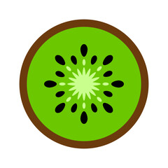 Kiwi fruit flat icon. Kiwi illustration for design isolated on white background. Vector EPS 10