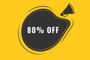 80% off discount Speech Bubble, Banner Label 80% discount 