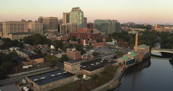 Aerial View Eastern City Skyline Wilmington Delaware 4K UHD