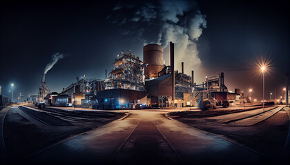 Oil refinery and plant and tower column of Petrochemistry industry in oil and gas industrial