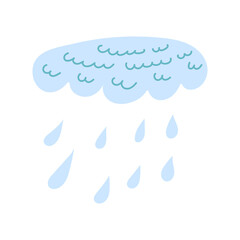 rain clouds and rain  vector illustration
