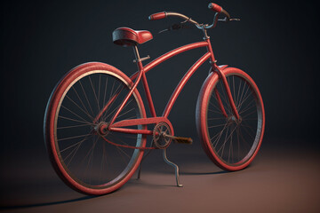 Fototapeta na wymiar Bicycle - conceptual illustration. Isometric view. Generative AI